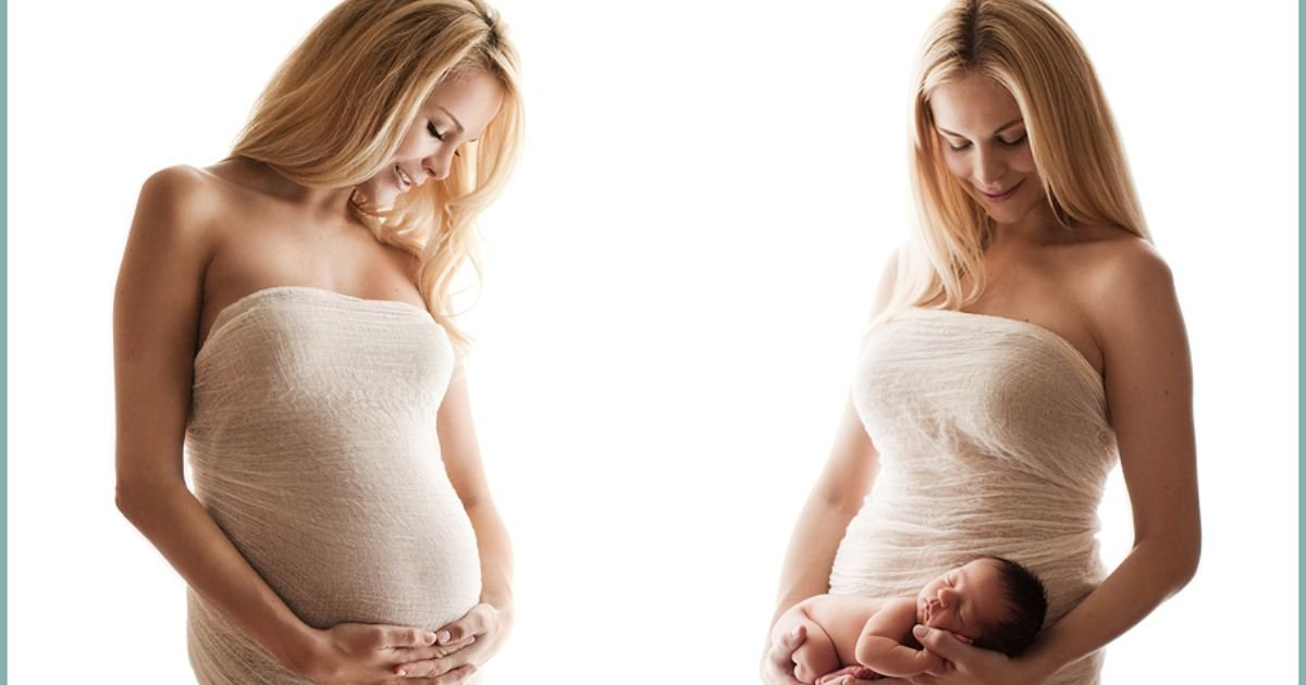 Before-and-after maternity photos showcasing beautiful pregnancy transformations and radiant expecting mothers