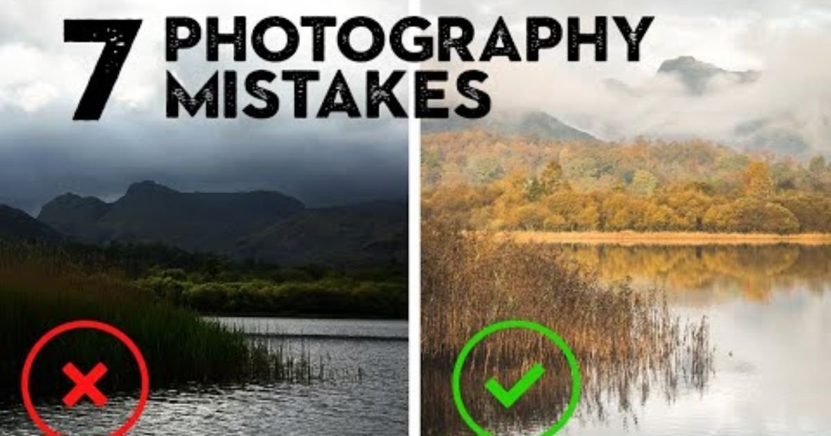 Photographer making common mistakes in nature photography, such as poor lighting and framing