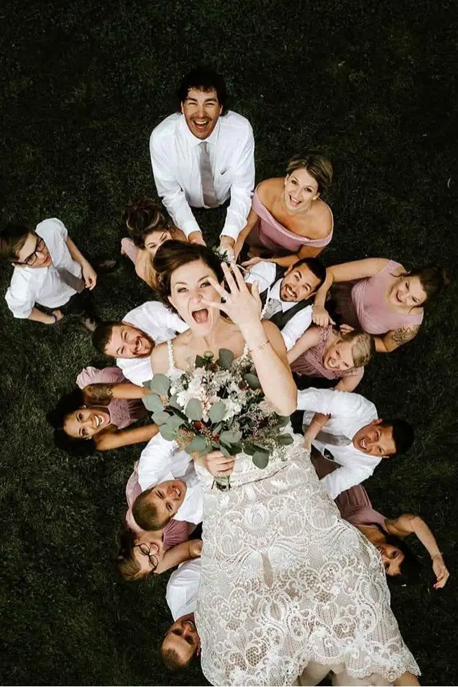 Wedding party getting ready, capturing joyful moments before the big celebration.