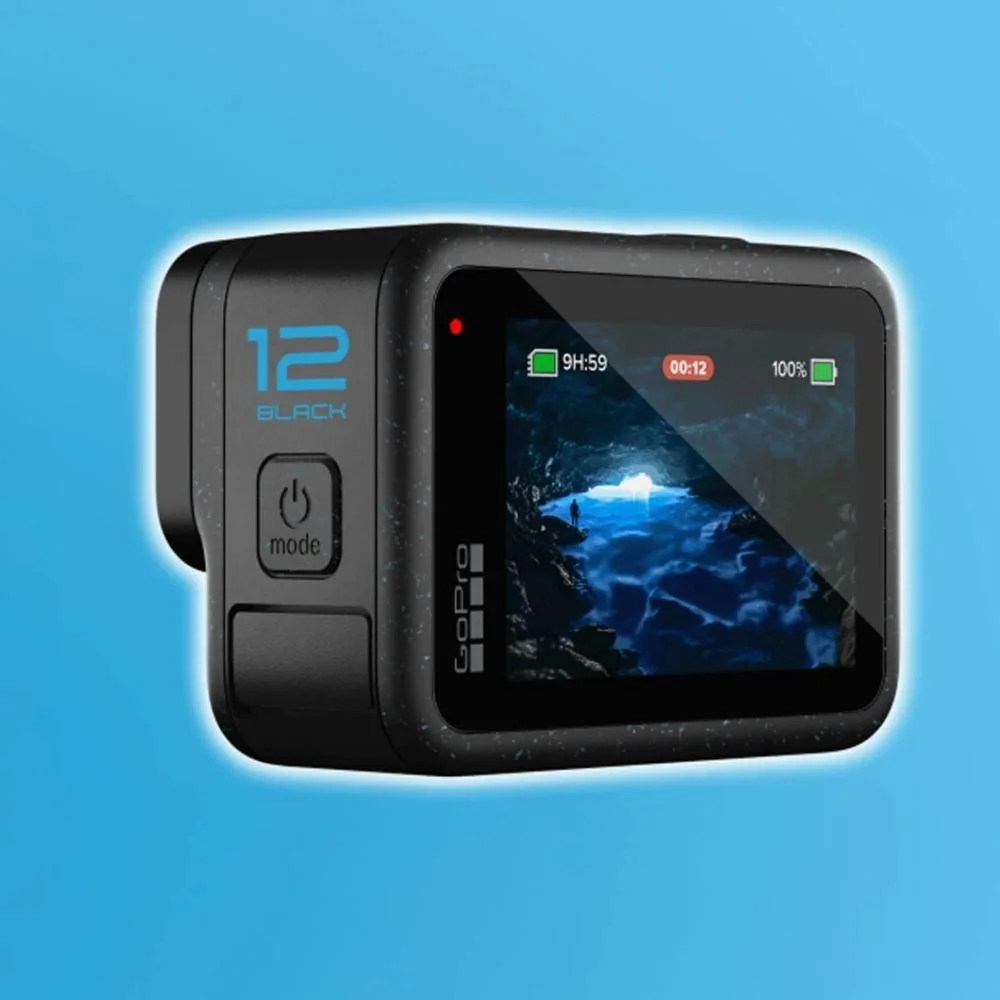 GoPro Hero 8 Black action camera showcasing its compact design and advanced features for capturing high-quality footage.